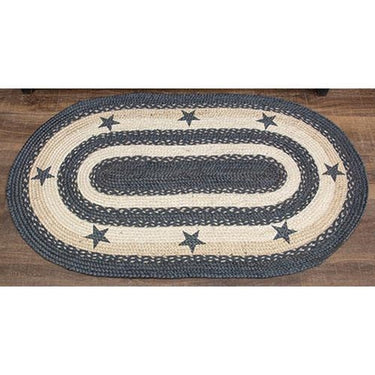 Primitive Pewter Star Braided Rug, 27